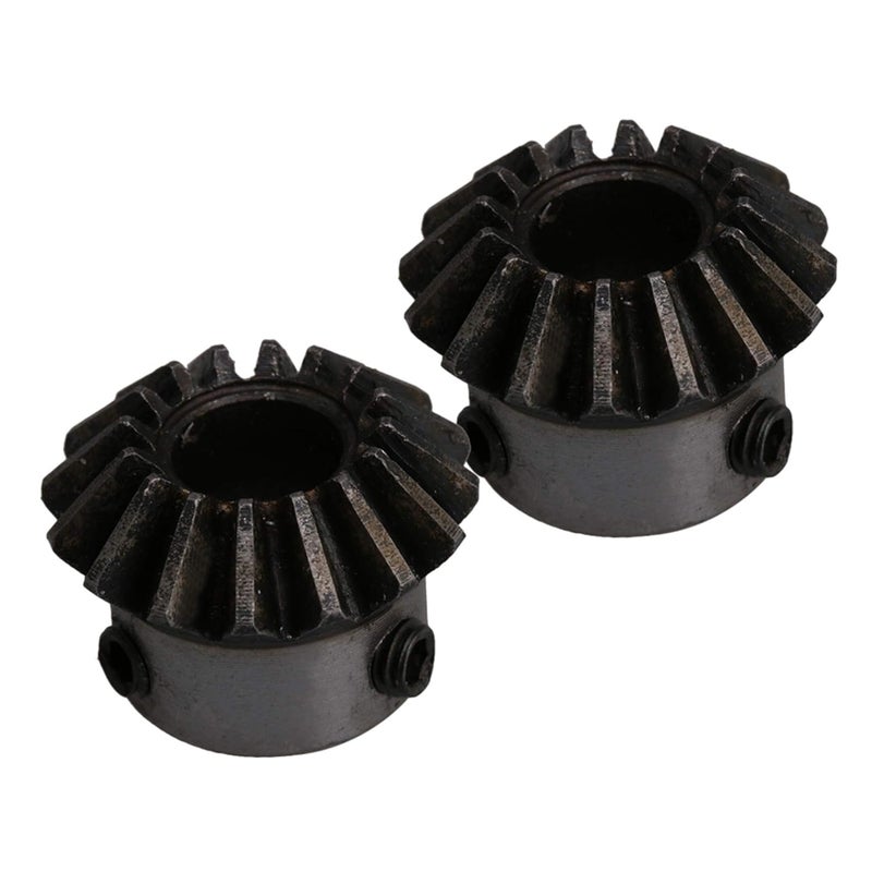 CNBTR 45# Steel 16 Teeth 1.5 Module Silver Black Bevel Gear Wheel 10mm Hole Dia D25.5 x H18mm - Image 1